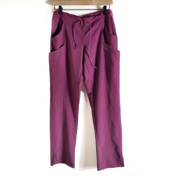 Med Couture | 4-Ever Flex Wine Color Healthcare Scrubs Pants w/ Lots of Pockets - Picture 1 of 7